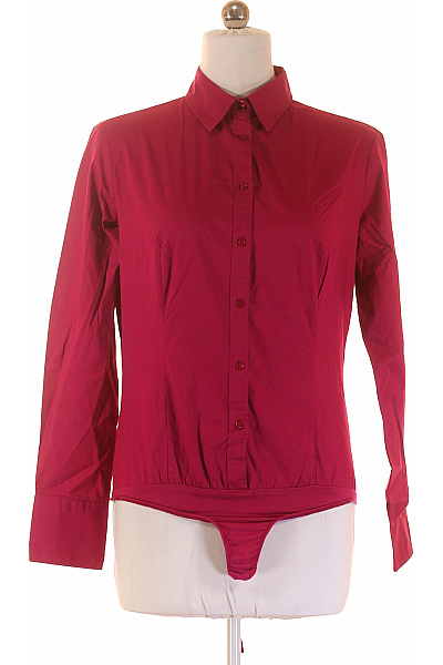 SISLEY Dámská vínová košile slim fit dlouhý rukáv vypasovaná elegantní Vel. L | SISLEY | obrázek 2