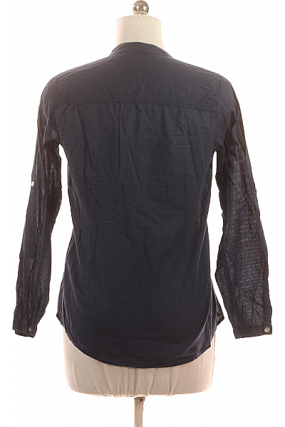 Canda tmavě modrá bavlněná halenka s dlouhým rukávem a výstřihem do V Velikost 36 | Canda | obrázek 3