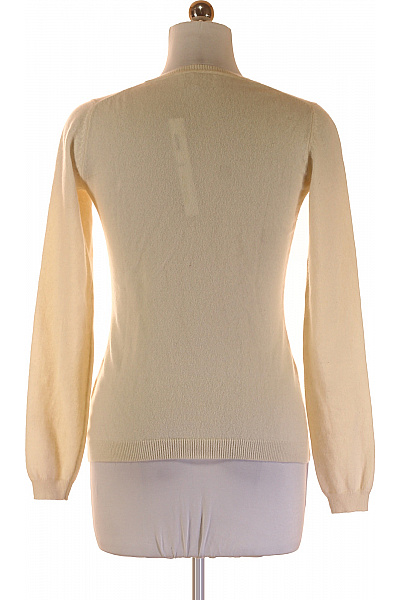SOR Dámský kašmírový svetr krémový basic žebrovaný lehký přes hlavu Velikost 38 | SOR | obrázek 2