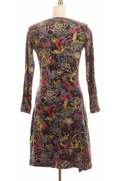 DESIGUAL Dámské černé šaty s dlouhým rukávem a potiskem na párty Vel. S | DESIGUAL | obrázek 2