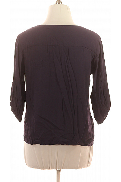 Soft Rebels Viskózová Fialová Jednobarevná Volná Halenka s 3/4 Rukávem a Výstřihem do V Vel. XL | Soft Rebels | obrázek 3