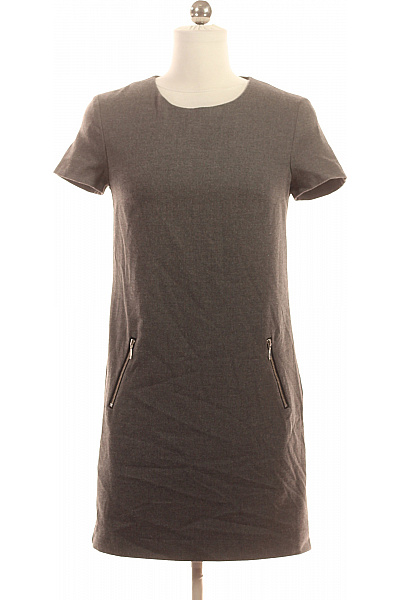 Mohito Šedé dámské mikinové šaty krátký rukáv rovný střih s kapsami Velikost 32 | Mohito | obrázek 2