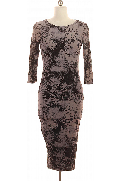 River Island Dámské pouzdrové šaty s dlouhým rukávem šedé černé batikované upnuté trendy Vel. 34 | River Island | obrázek 2