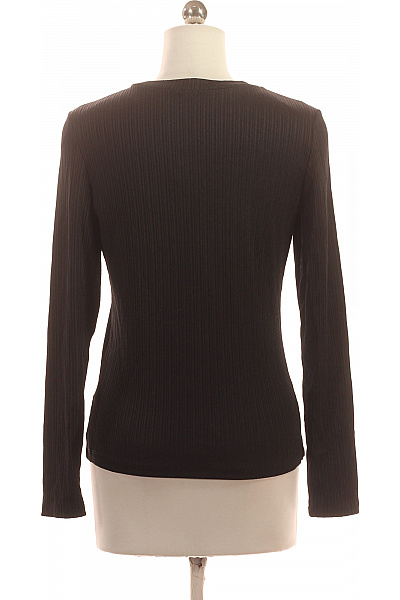 Monki Dámské černé žebrované tričko s dlouhým rukávem a ozdobným zipem Velikost S | Monki | obrázek 2