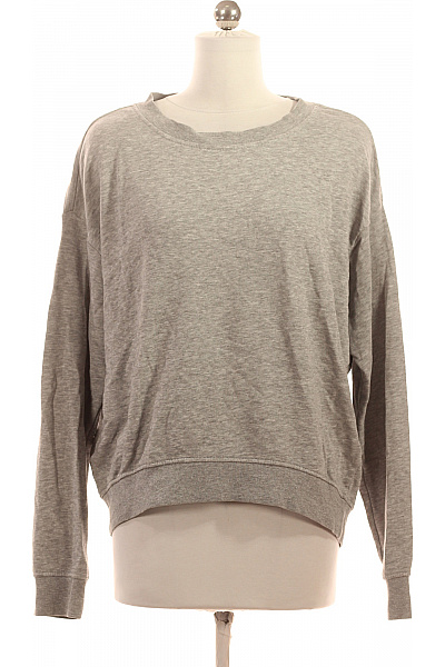 HM  Dámská šedá mikina crewneck s dlouhým rukávem zkrácená Velikost S | HM  | obrázek 2