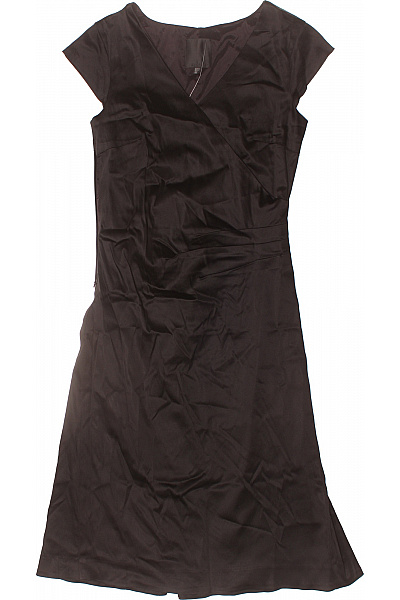 InWear Dámské Hnědé Saténové Zavinovací šaty Krátký Rukáv Elegantní Velikost 34