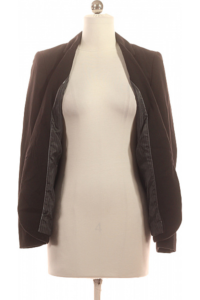 HM  Polyesterové vypasované business jednořadé s jedním knoflíkem hnědé sako Vel. 34 | HM  | obrázek 3