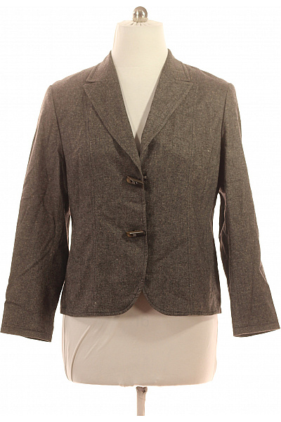 TAIFUN Hnědý Vlněný Blejzr Vypasovaný Elegantní Podzimní Zimní Na Běžné Nošení Velikost 44