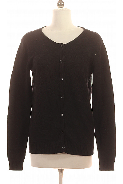 VILA Dámský černý Pletený Kardigan Propínací Basic S Výstřihem Do V Velikost S