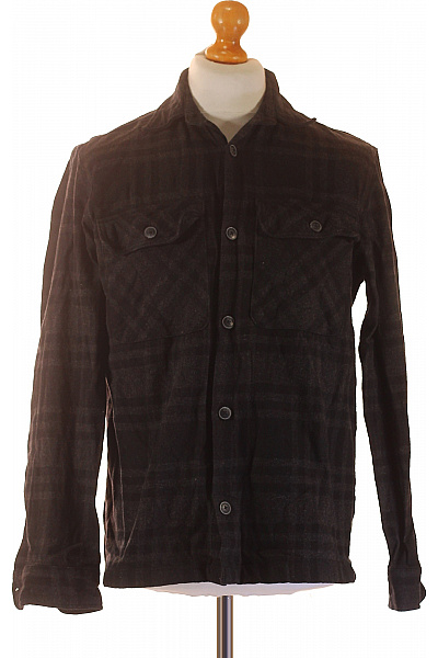 JACK & JONES Pánská bavlněná flanelová kostkovaná tmavá košile dlouhý rukáv ležérní Vel. l | JACK & JONES | obrázek 2