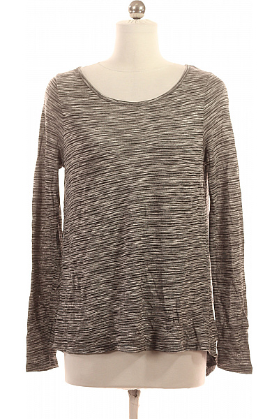 Terranova Dámská Pletená Halenka šedá černobílá Pruhovaná Dlouhý Rukáv Vel. S