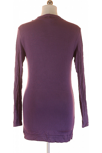 Amisu Dámské Fialové Tričko Dlouhý Rukáv Jednobarevné Prodloužené S Hlubokým Výstřihem Velikost S | Amisu | obrázek 3
