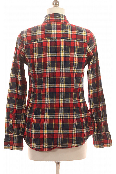 SUPERDRY Dámská kostkovaná flanelová košile s dlouhým rukávem červená tmavěmodrá Vel. S | SUPERDRY | obrázek 2