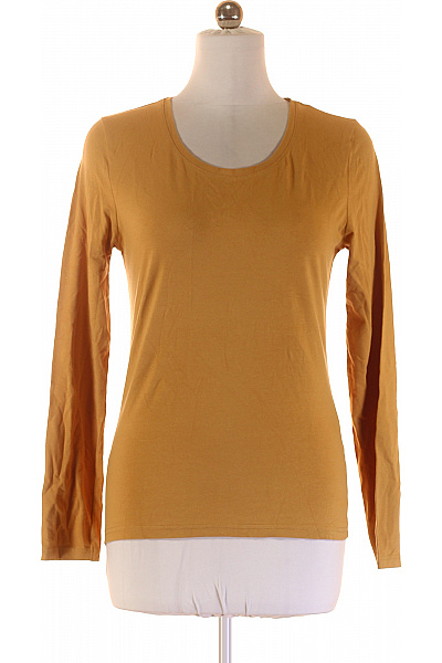 basic Dámské tričko žluté basic dlouhý rukáv kulatý výstřih jednobarevné Vel. 42 | basic | obrázek 2