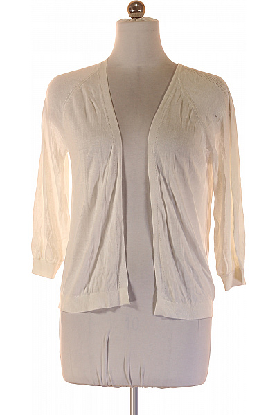 S.OLIVER Dámský Bílý Viskózový Lehký Kardigan Jarní Bez Zapínání Vel. 42