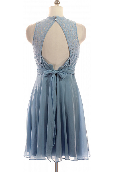  Šaty Z Chiffonu Modré Second hand Vel. 36 | Vera Mont | obrázek 2