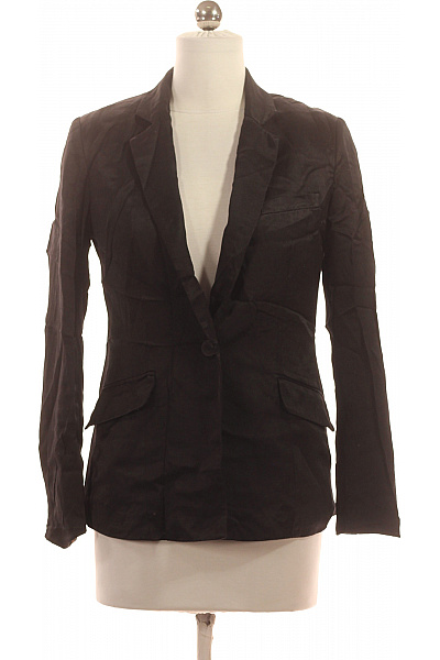 HM  Dámský černý Vypasovaný Blejzr Elegantní Jednořadé S Jedním Knoflíkem Vel. 36