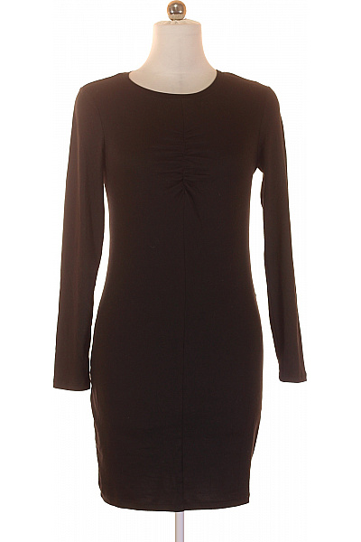 sinsay Černé mini šaty s dlouhým rukávem a řasením jednoduché upnuté Velikost L | sinsay | obrázek 2