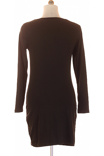 sinsay Černé mini šaty s dlouhým rukávem a řasením jednoduché upnuté Velikost L | sinsay | obrázek 3