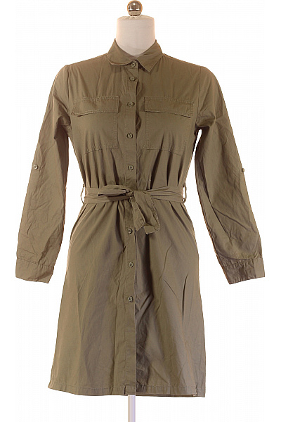 Janina Khaki košilové šaty s páskem a dlouhým rukávem safari denní Velikost EU 38 | Janina | obrázek 2