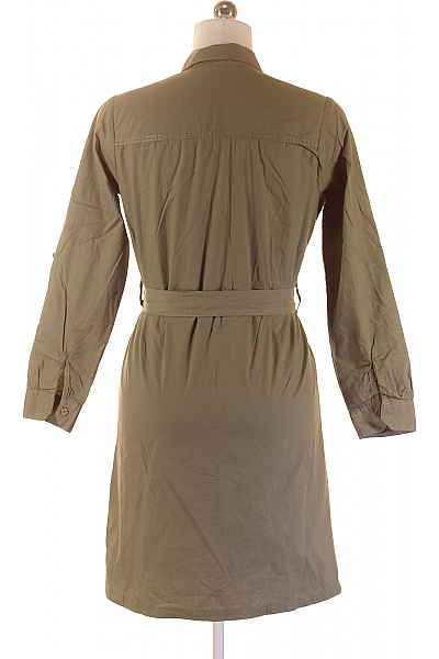 Janina Khaki košilové šaty s páskem a dlouhým rukávem safari denní Velikost EU 38 | Janina | obrázek 3