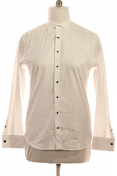 LAWRENCE GREY Pánská bílá společenská košile dlouhý rukáv slim fit smokingová Velikost m | LAWRENCE GREY | obrázek 2