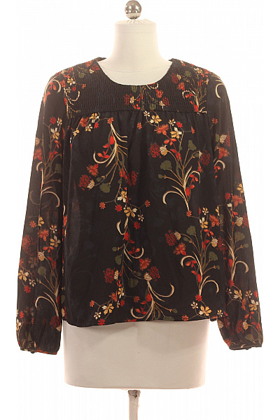 ONLY Dámská černá Halenka S Dlouhým Rukávem A Květinovým Potiskem Velikost 34