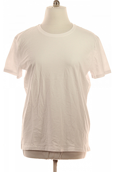 STITCH&SOUL Pánské bílé tričko basic s krátkým rukávem a kulatým výstřihem Velikost xxl | STITCH&SOUL | obrázek 2