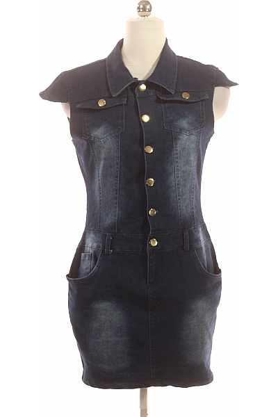 Džínové  Šaty Modré Vel. M | Unimoda | obrázek 2