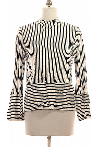 VILA Dámská Halenka Pruhovaná S Dlouhým Rukávem A Stojáčkem Vel. S