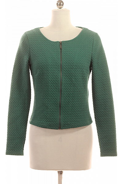 VILA Zelené Prošívané Sako Na Zip Vypasované Ležérní Do Pasu Vel. XS