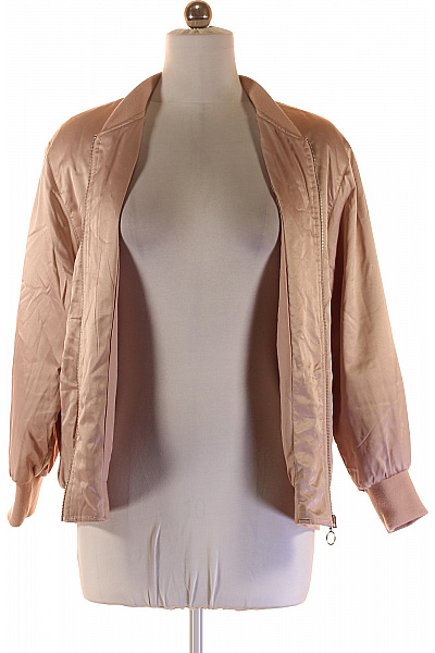 ZARA Dámská bomber bunda lesklá růžová saténová přechodová do pasu Vel. M | ZARA | obrázek 3