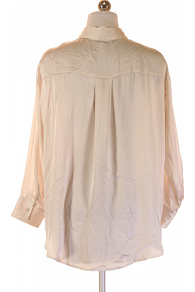 ZARA dámská elegantní lesklá košile s dlouhým rukávem béžová Vel. XS | ZARA | obrázek 3