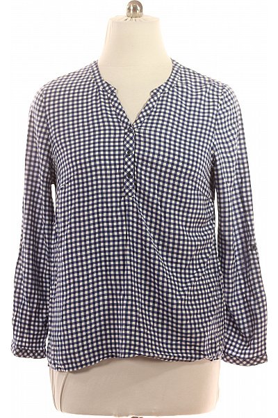 CECIL Dámská modrá bílá kostkovaná halenka dlouhý rukáv tuniková volná Velikost XL | CECIL | obrázek 2