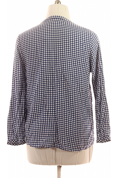 CECIL Dámská modrá bílá kostkovaná halenka dlouhý rukáv tuniková volná Velikost XL | CECIL | obrázek 3