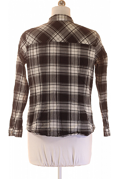 BONPRIX Dámská bavlněná kostkovaná košile s dlouhým rukávem černobílá ležérní westernová Velikost EU 42 | BONPRIX | obrázek 3