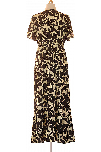 Dámské šaty s krátkým rukávem květované dlouhé zavinovací boho Vel. M | Unimoda | obrázek 3