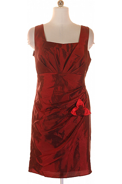 MISSONI Červené společenské šaty bez rukávů krátké elegantní taftové na párty Vel. 46 | MISSONI | obrázek 2