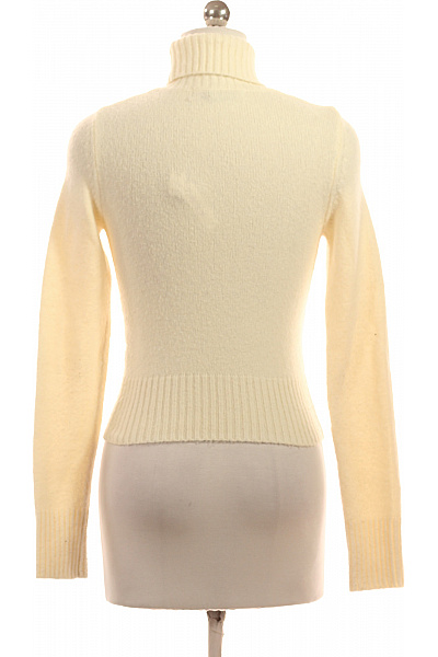 Bershka Dámský krémový žebrovaný rolák pletený teplý crop Velikost S | Bershka | obrázek 2