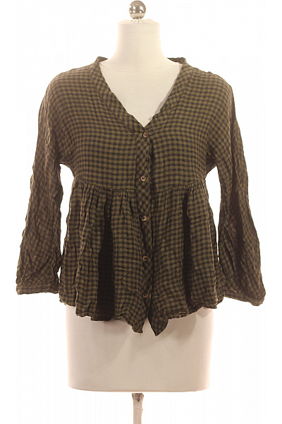 MANGO Kostkovaná Dámská Košile Zelená Second hand Vel. S | MANGO | obrázek 2