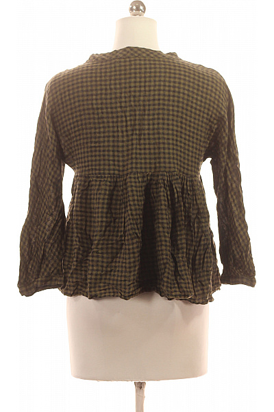 MANGO Kostkovaná Dámská Košile Zelená Second hand Vel. S | MANGO | obrázek 3