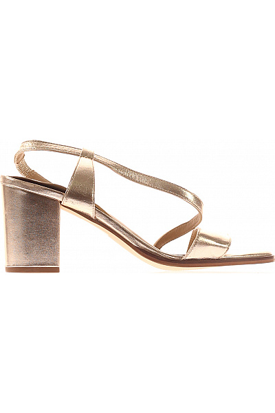 Dámské Sandály Kožené Zlaté Vel. 39