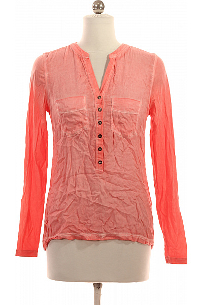 GUSTAV Dámské Tričko Dlouhý Rukáv Korálové S Kapsou Henley Basic Vel. S