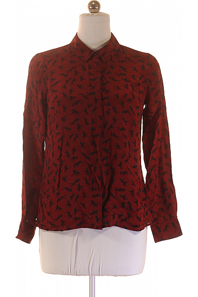 HALLHUBER Vzorovaná Dámská Košile Hedvábná Vínová Vel. 38 | HALLHUBER | obrázek 2