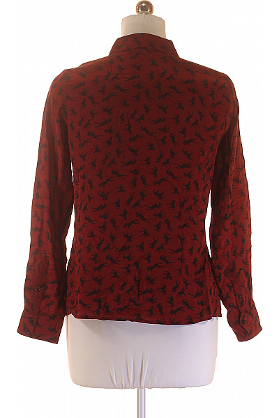 HALLHUBER Vzorovaná Dámská Košile Hedvábná Vínová Vel. 38 | HALLHUBER | obrázek 3