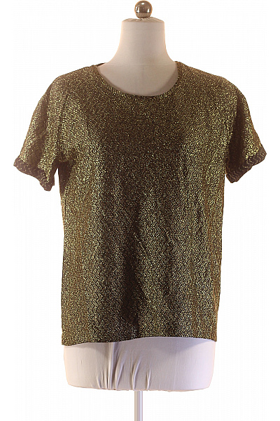 MANGO Dámské Tričko Zlaté Second hand Vel. XL | MANGO | obrázek 2