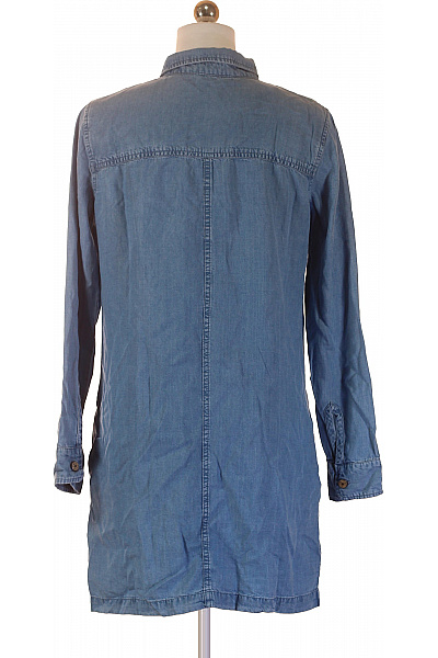 MANGO dámské džínové šaty s dlouhým rukávem a kapsami Velikost M | MANGO | obrázek 3