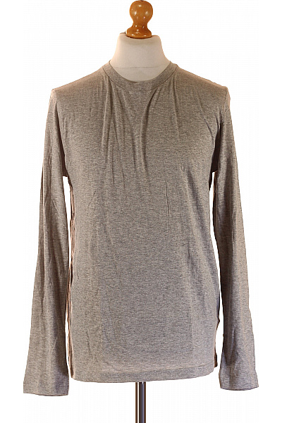 BRAVE SOUL Pánské bavlněné tričko šedé basic jednobarevné s dlouhým rukávem Velikost m | BRAVE SOUL | obrázek 2