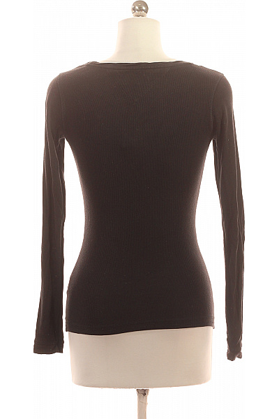 TOMMY HILFIGER Dámské žebrované tričko s dlouhým rukávem a V-výstřihem černé Vel. S | TOMMY HILFIGER | obrázek 2