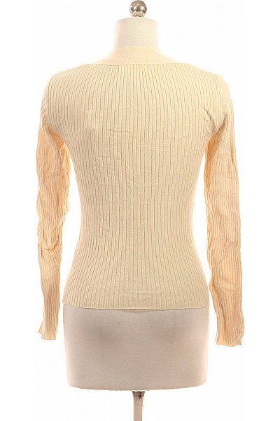 HM  Dámské žebrované tričko s dlouhým rukávem a hranatým výstřihem béžové Vel. xs | HM  | obrázek 2